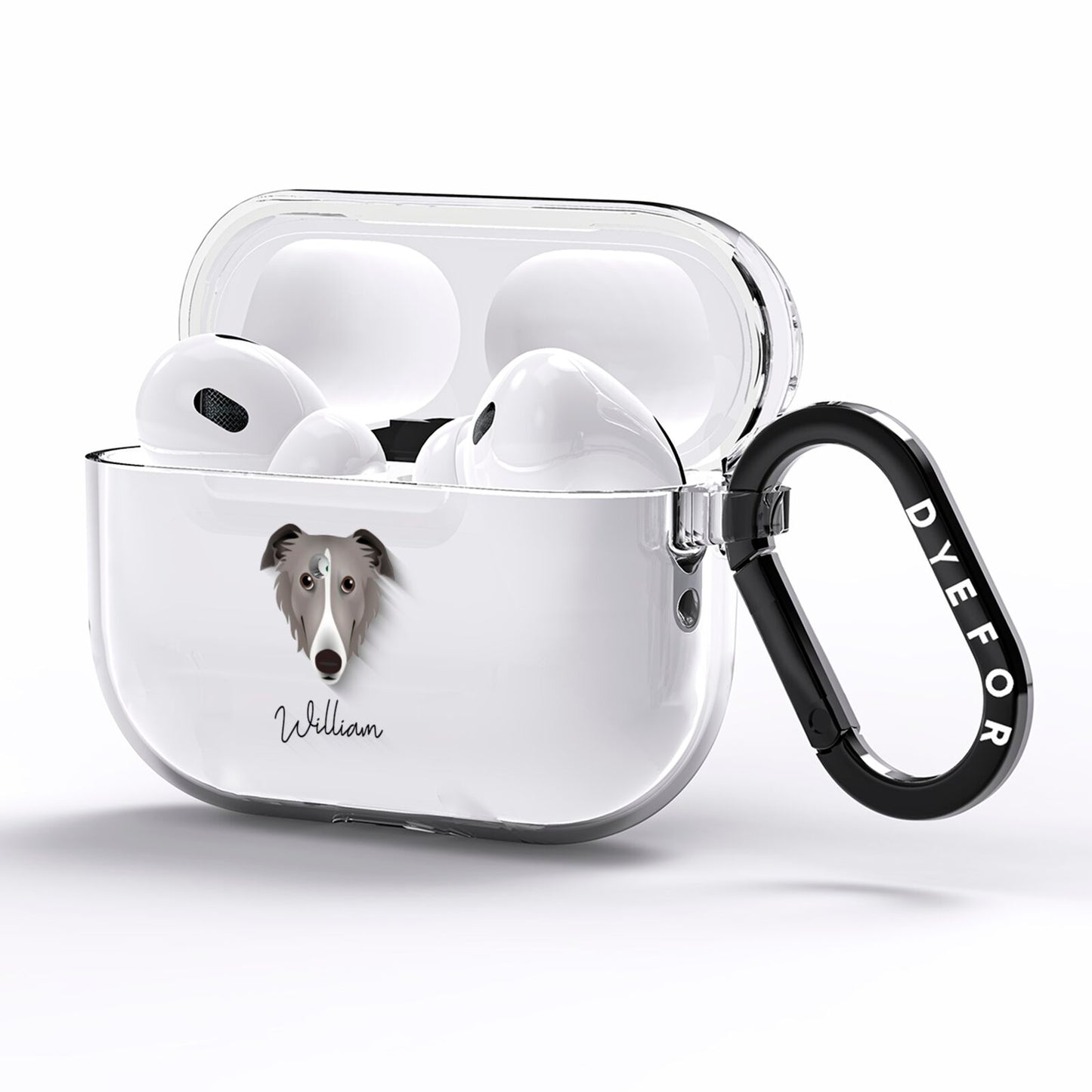 Borzoi Personalised AirPods Pro Clear Case Side Image