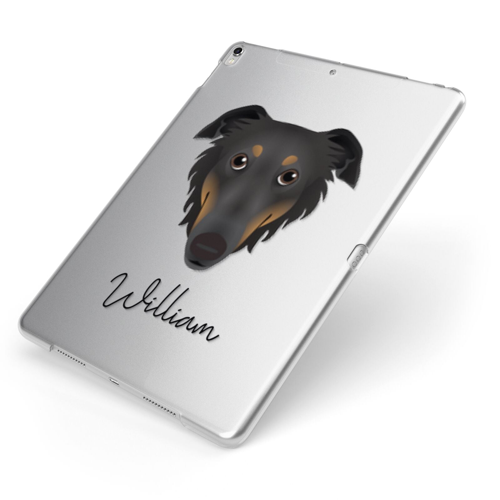 Borzoi Personalised Apple iPad Case on Silver iPad Side View