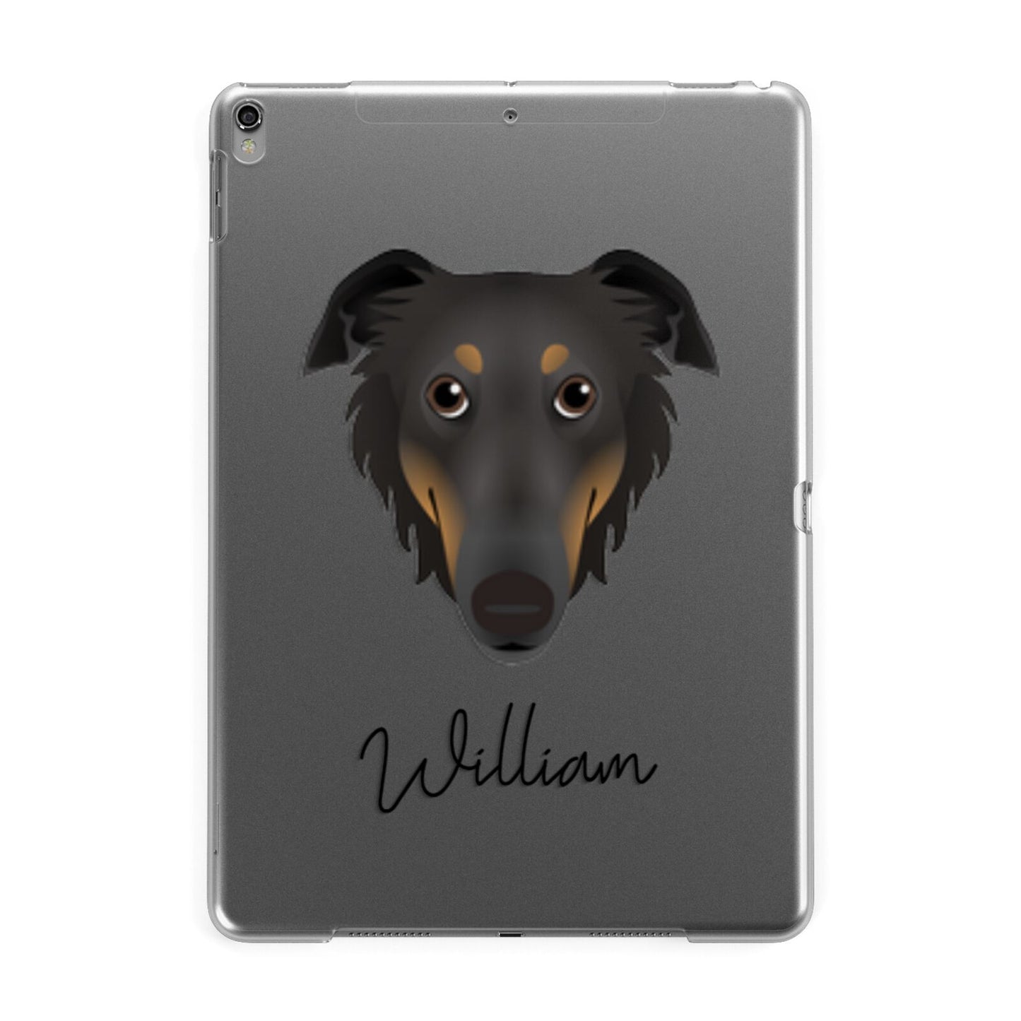 Borzoi Personalised Apple iPad Grey Case