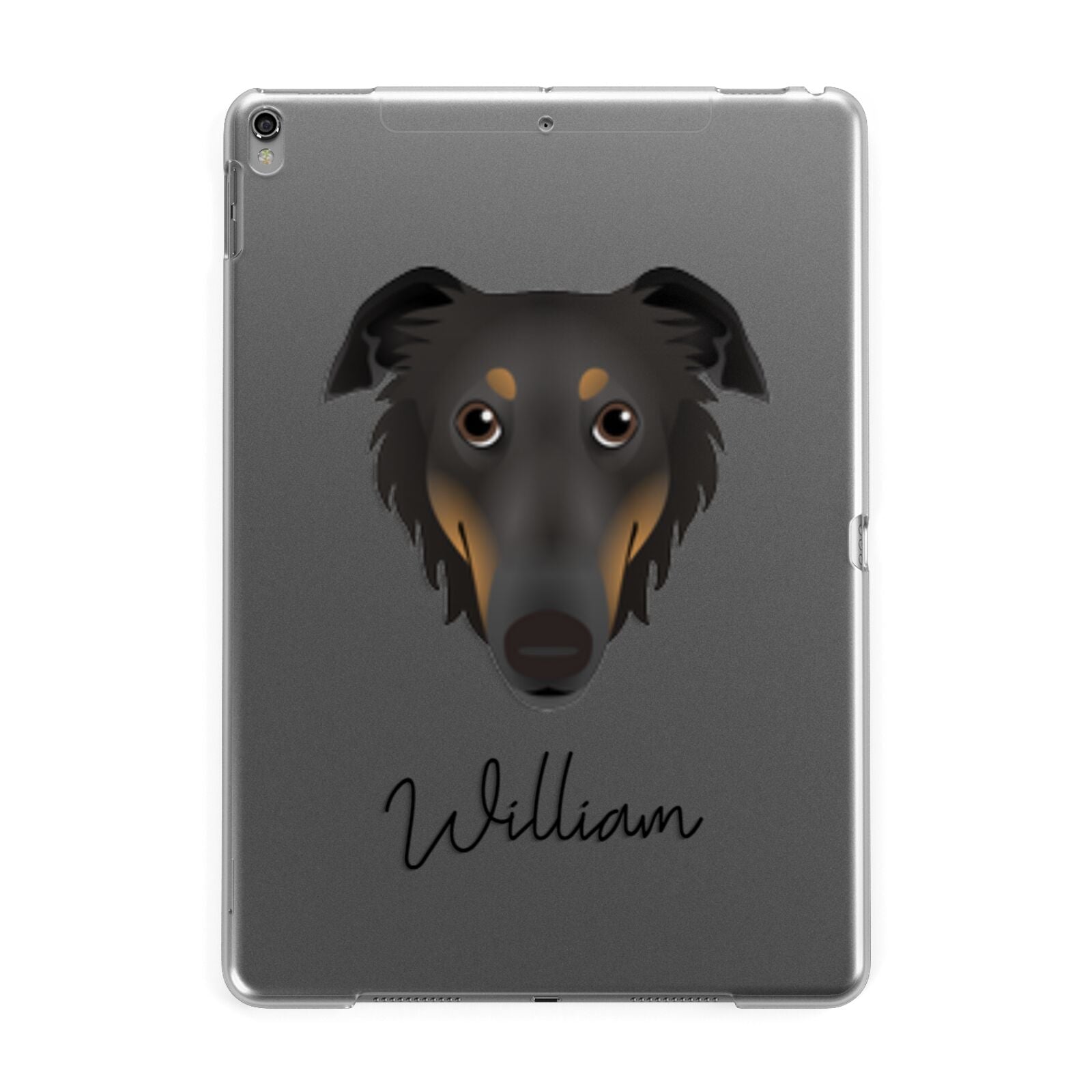 Borzoi Personalised Apple iPad Grey Case