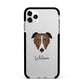 Borzoi Personalised Apple iPhone 11 Pro Max in Silver with Black Impact Case