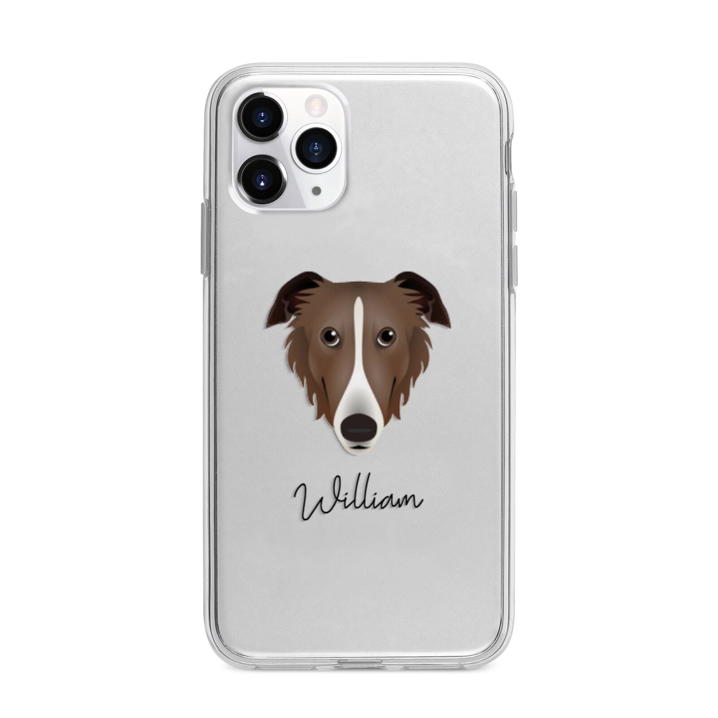Borzoi Personalised Apple iPhone 11 Pro Max in Silver with Bumper Case