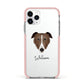 Borzoi Personalised Apple iPhone 11 Pro in Silver with Pink Impact Case