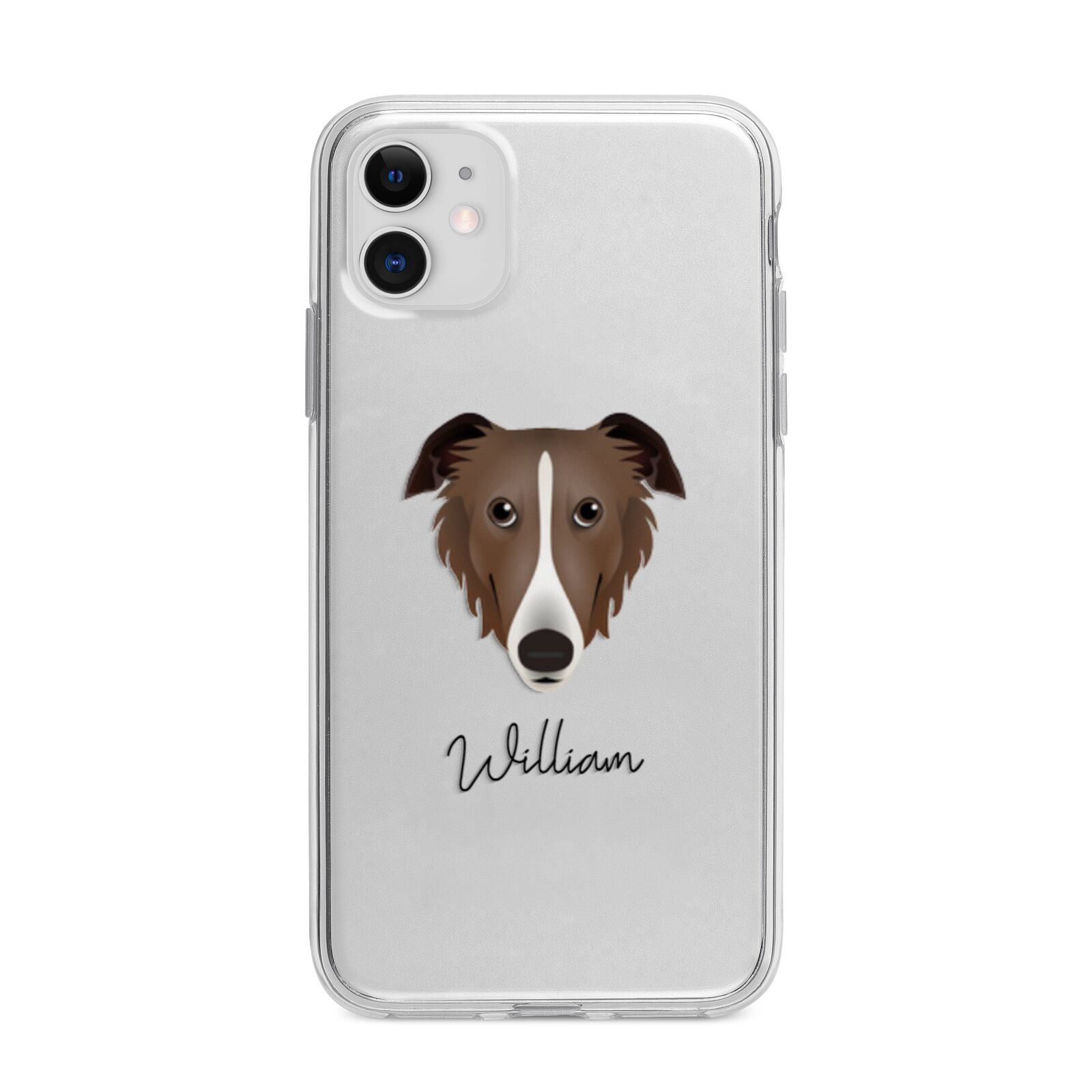 Borzoi Personalised Apple iPhone 11 in White with Bumper Case