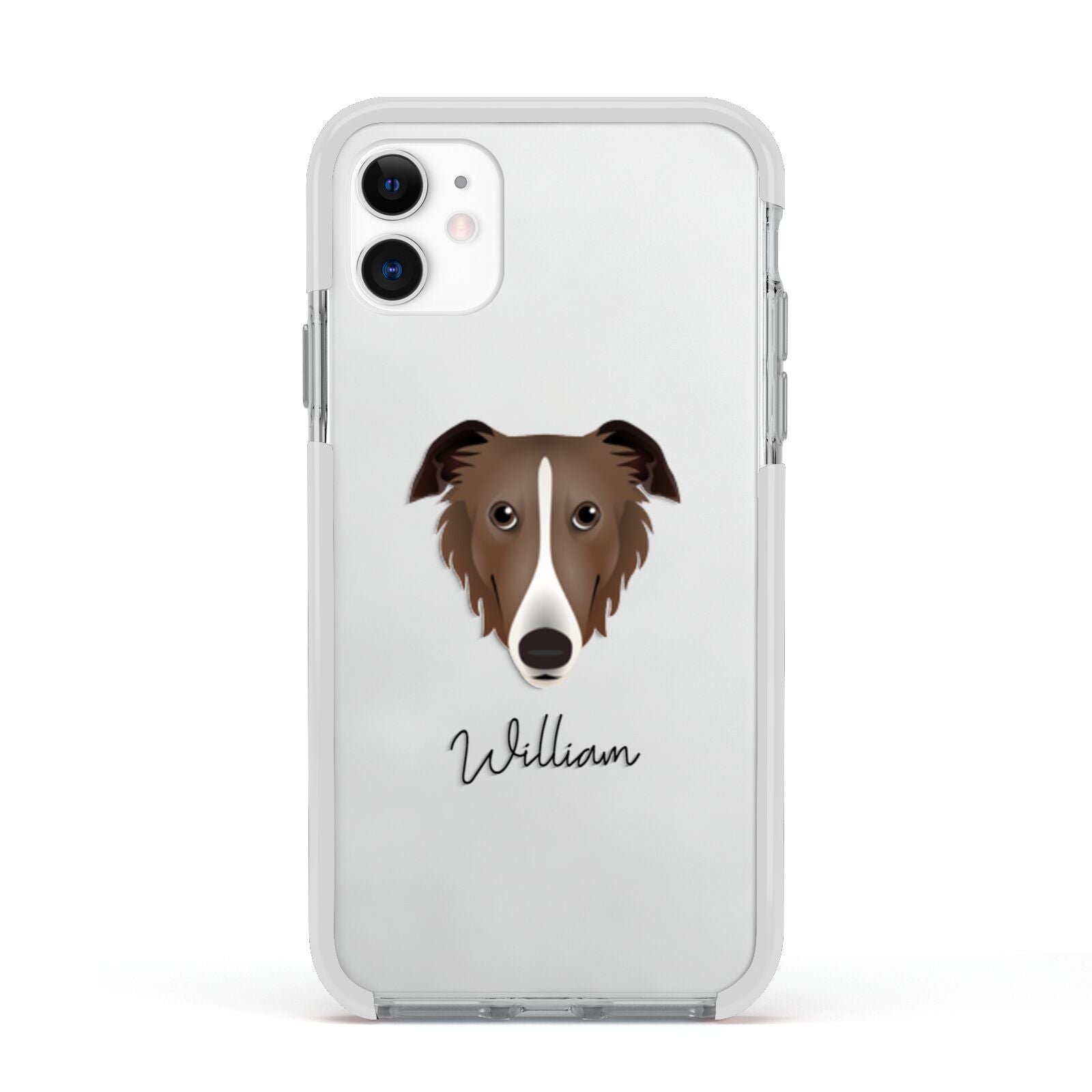 Borzoi Personalised Apple iPhone 11 in White with White Impact Case