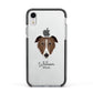 Borzoi Personalised Apple iPhone XR Impact Case Black Edge on Silver Phone