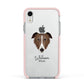 Borzoi Personalised Apple iPhone XR Impact Case Pink Edge on Silver Phone