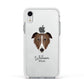 Borzoi Personalised Apple iPhone XR Impact Case White Edge on Silver Phone