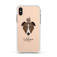 Borzoi Personalised Apple iPhone Xs Impact Case White Edge on Gold Phone