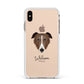 Borzoi Personalised Apple iPhone Xs Max Impact Case White Edge on Gold Phone