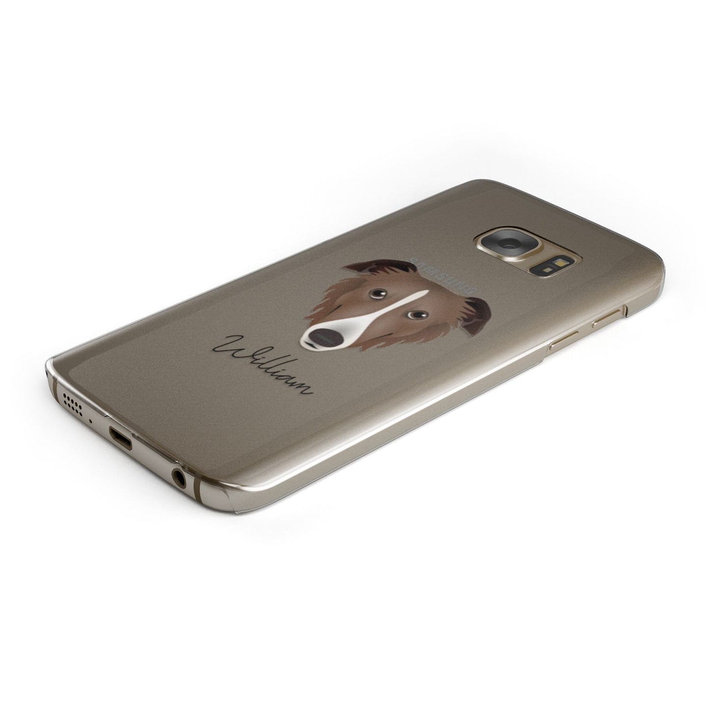 Borzoi Personalised Samsung Galaxy Case Bottom Cutout