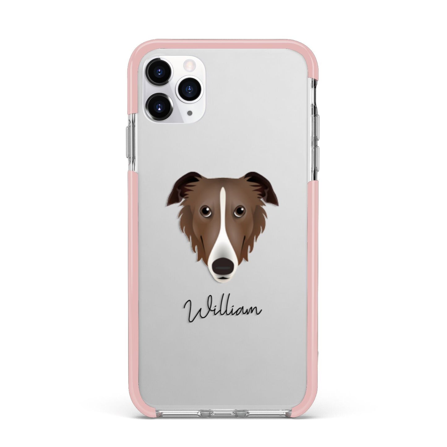 Borzoi Personalised iPhone 11 Pro Max Impact Pink Edge Case