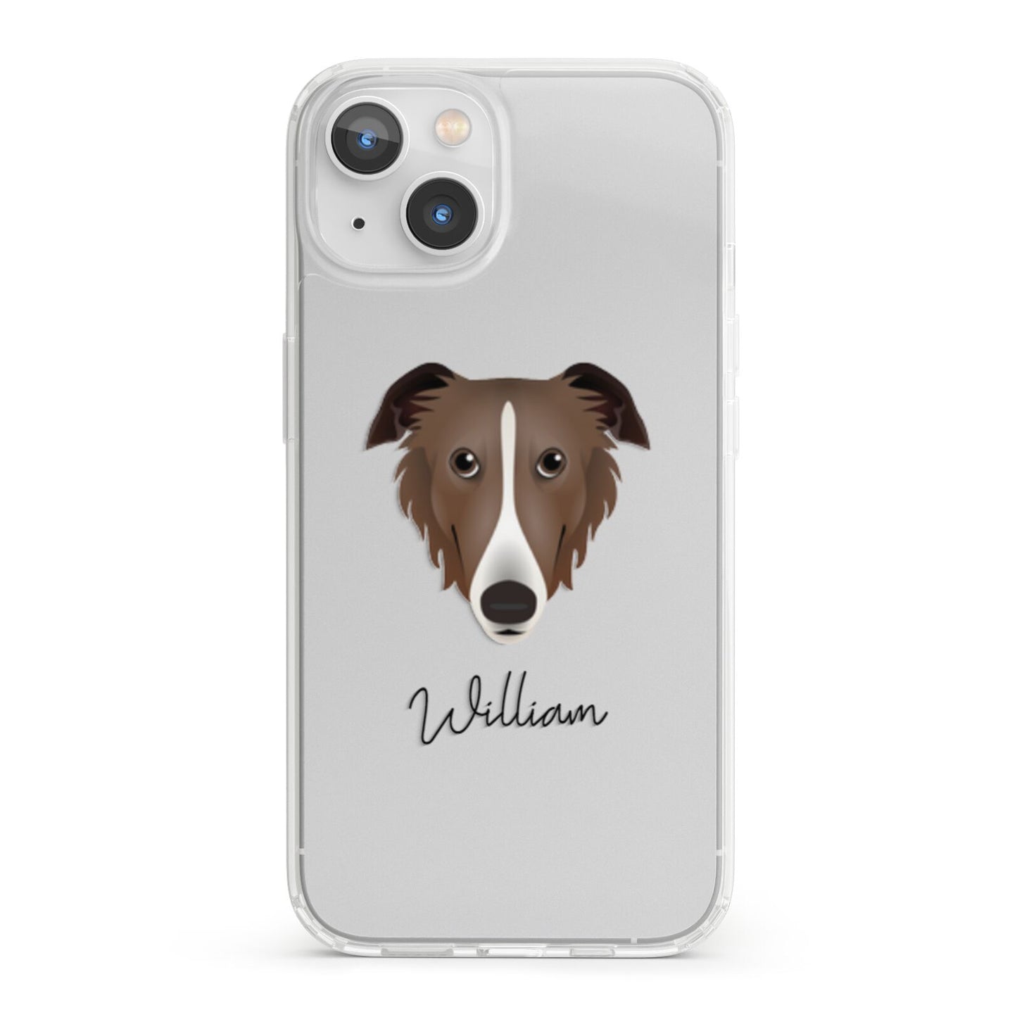 Borzoi Personalised iPhone 13 Clear Bumper Case