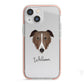 Borzoi Personalised iPhone 13 Mini TPU Impact Case with Pink Edges