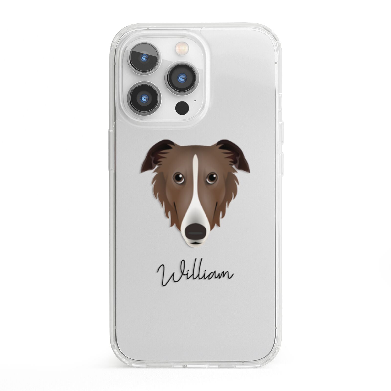 Borzoi Personalised iPhone 13 Pro Clear Bumper Case