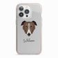 Borzoi Personalised iPhone 13 Pro TPU Impact Case with Pink Edges