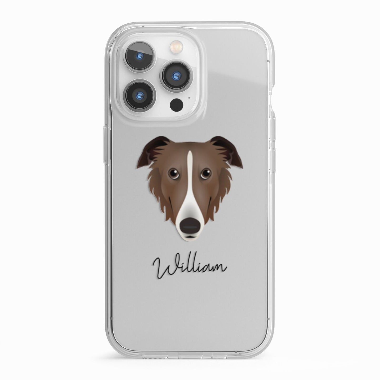 Borzoi Personalised iPhone 13 Pro TPU Impact Case with White Edges