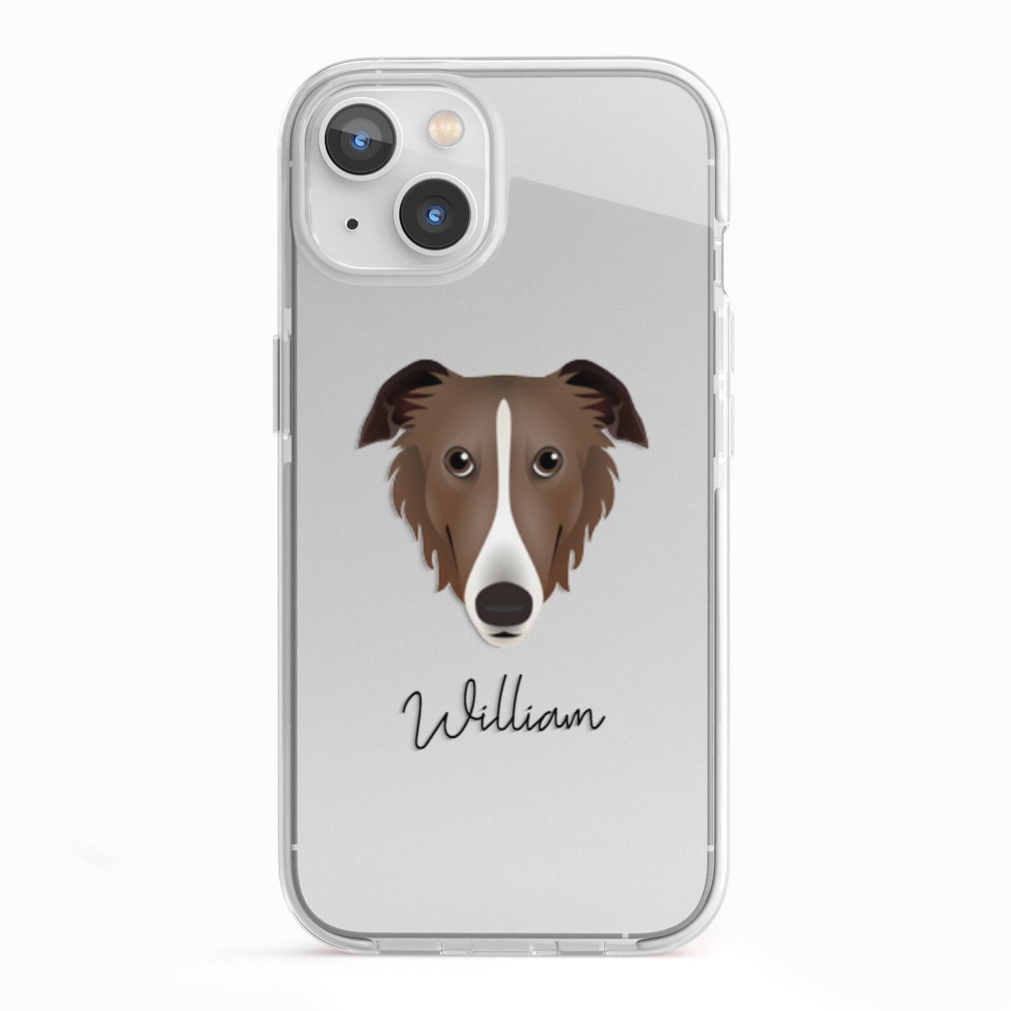 Borzoi Personalised iPhone 13 TPU Impact Case with White Edges