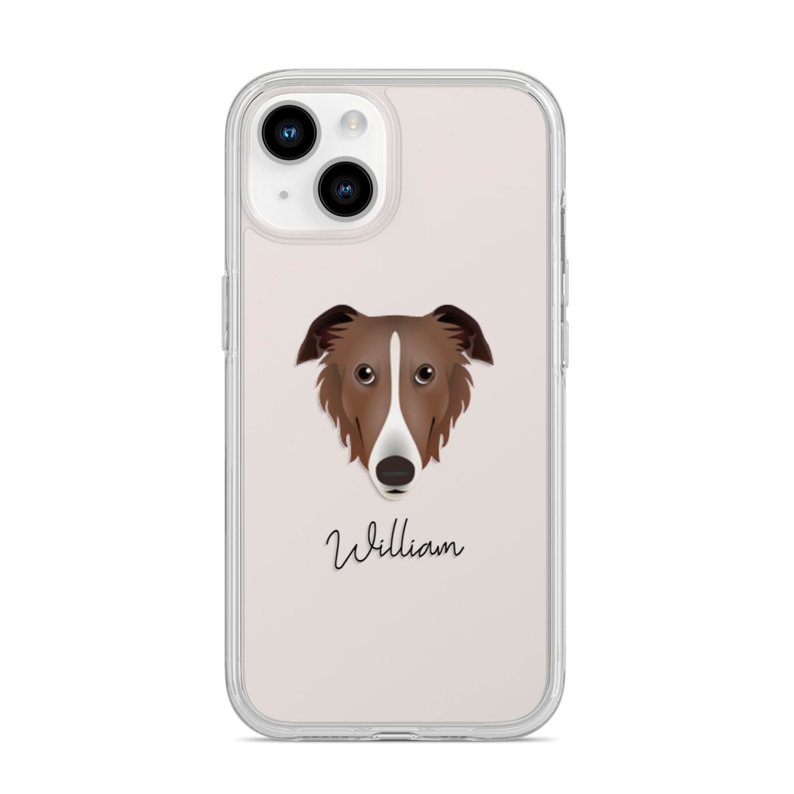 Borzoi Personalised iPhone 14 Clear Tough Case Starlight