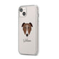Borzoi Personalised iPhone 14 Plus Clear Tough Case Starlight Angled Image
