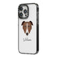Borzoi Personalised iPhone 14 Pro Max Black Impact Case Side Angle on Silver phone