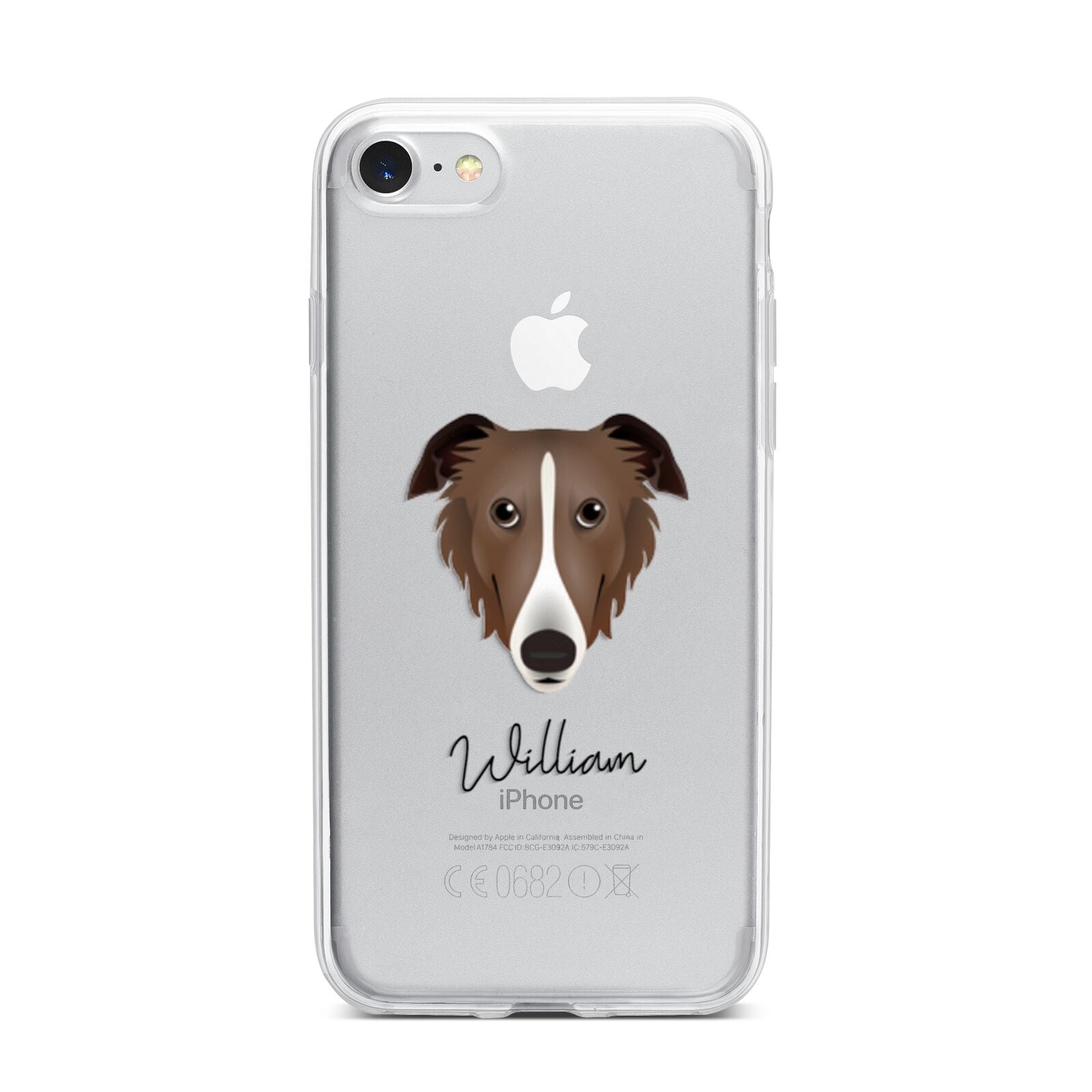 Borzoi Personalised iPhone 7 Bumper Case on Silver iPhone