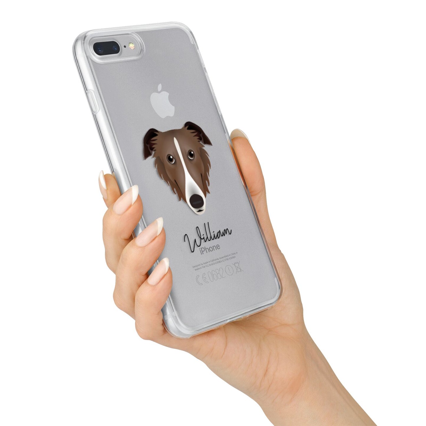 Borzoi Personalised iPhone 7 Plus Bumper Case on Silver iPhone Alternative Image