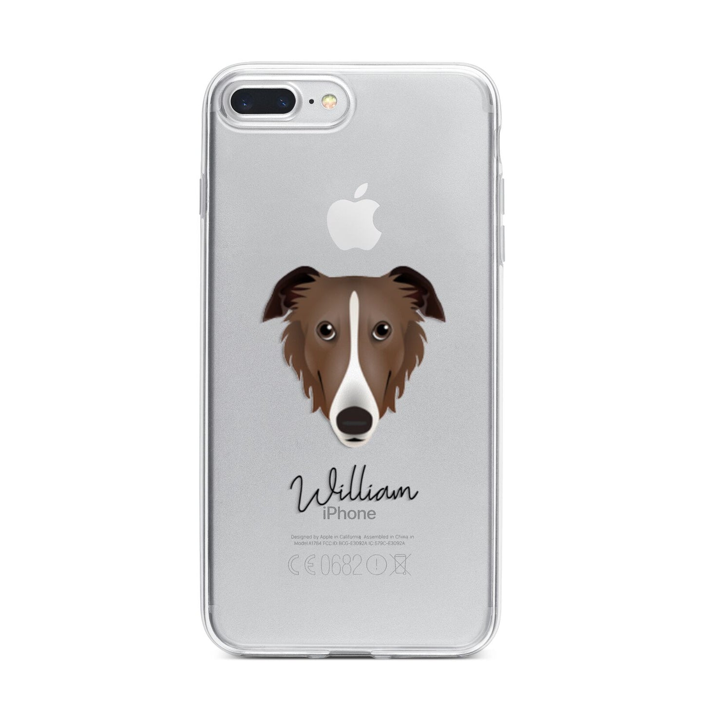 Borzoi Personalised iPhone 7 Plus Bumper Case on Silver iPhone