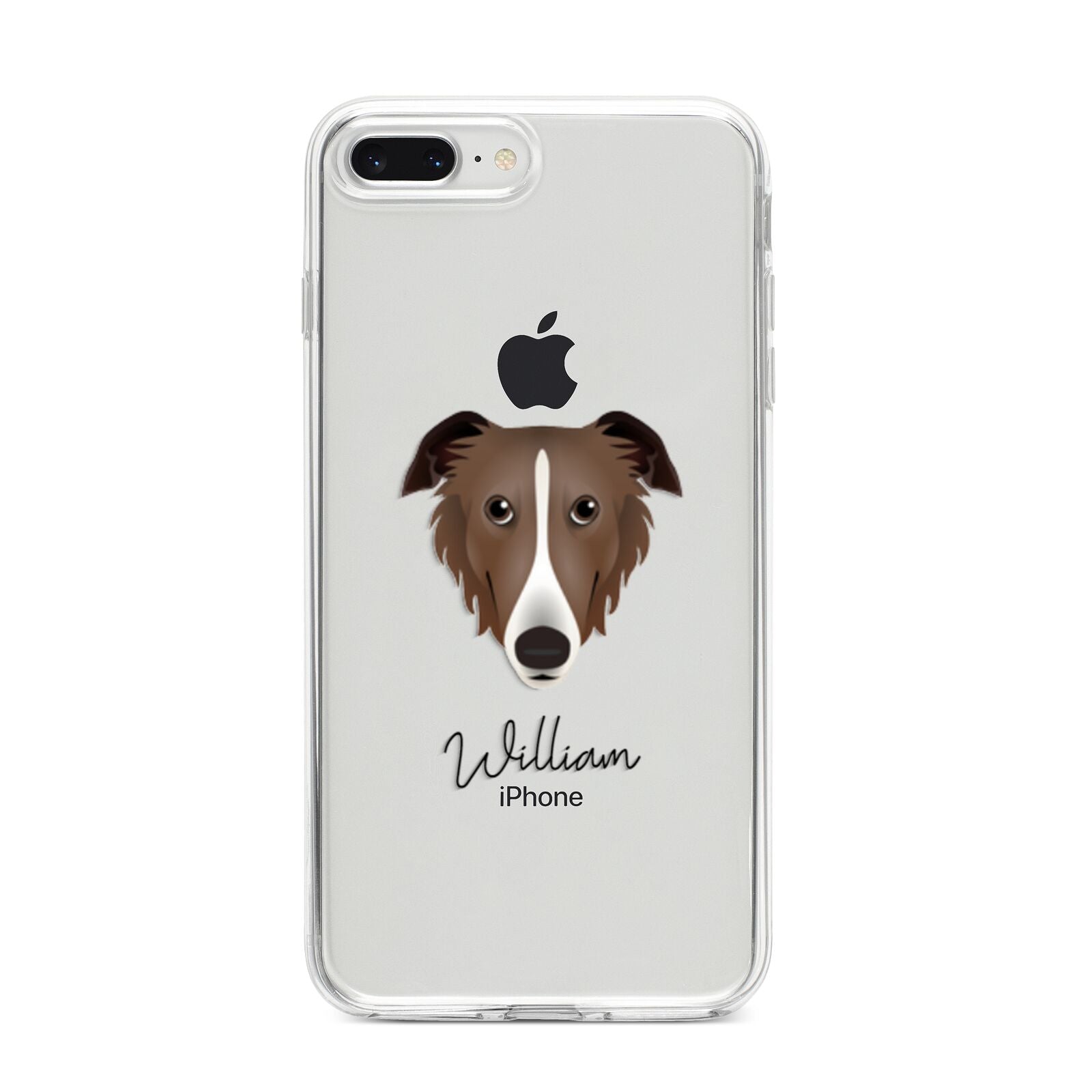Borzoi Personalised iPhone 8 Plus Bumper Case on Silver iPhone