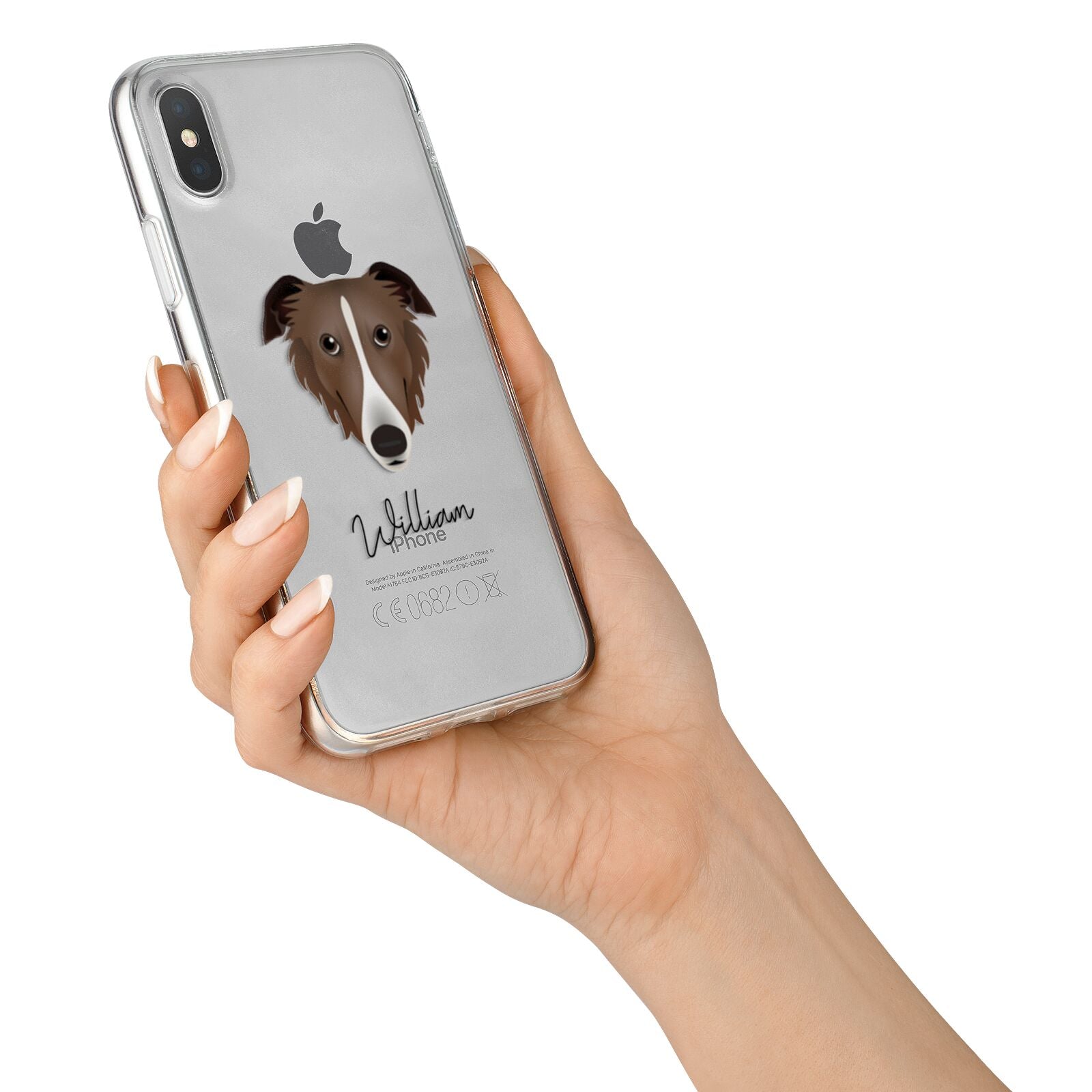 Borzoi Personalised iPhone X Bumper Case on Silver iPhone Alternative Image 2