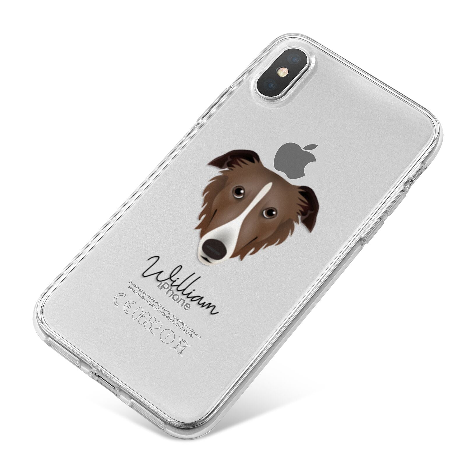 Borzoi Personalised iPhone X Bumper Case on Silver iPhone
