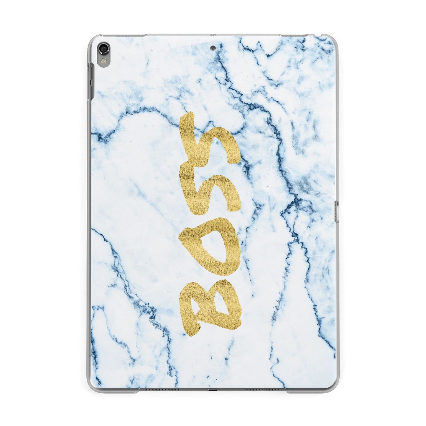 Boss Gold Blue Marble Effect Apple iPad Grey Case