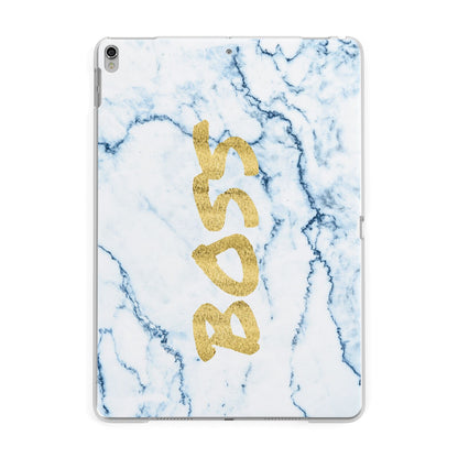 Boss Gold Blue Marble Effect Apple iPad Silver Case