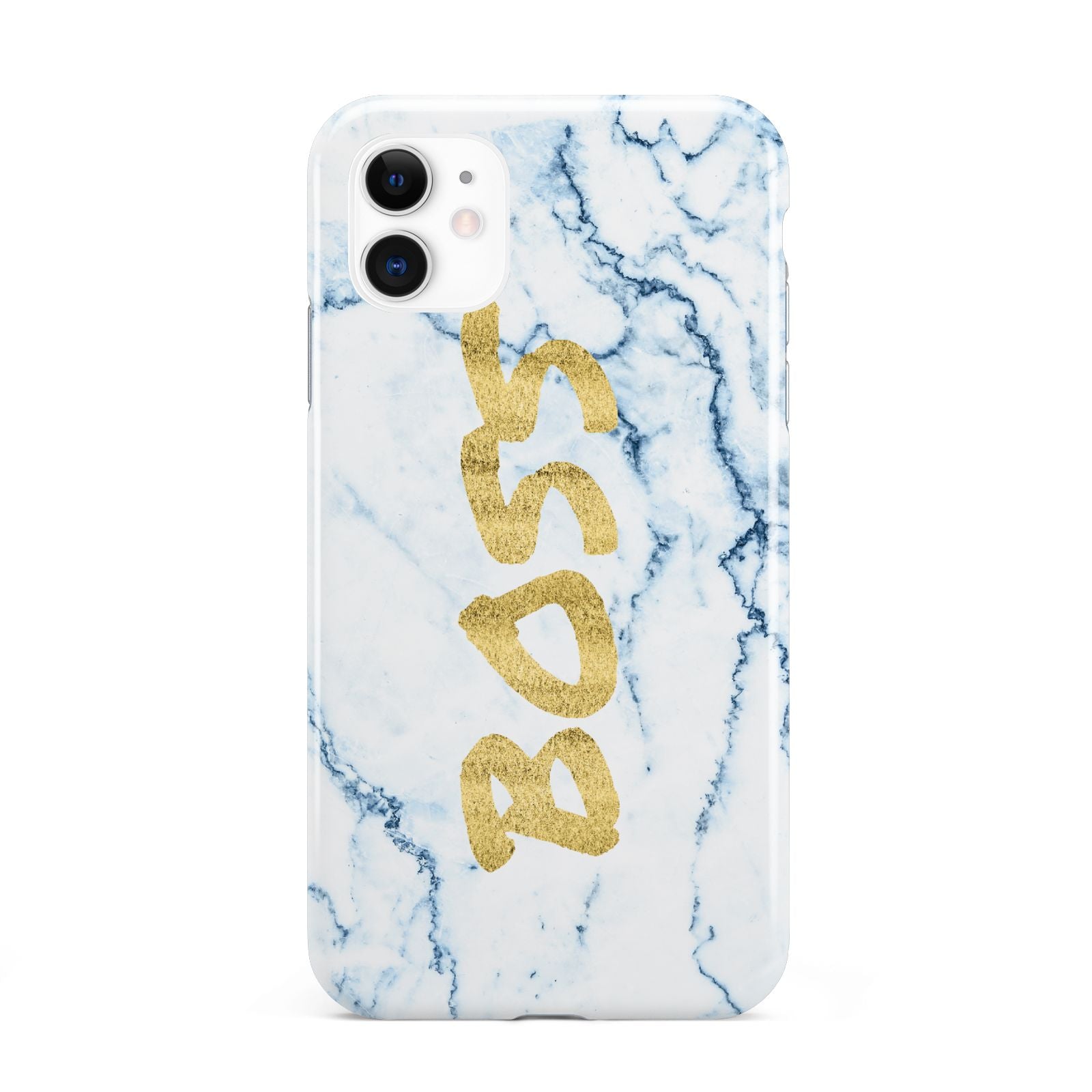 Boss Gold Blue Marble Effect iPhone 11 3D Tough Case