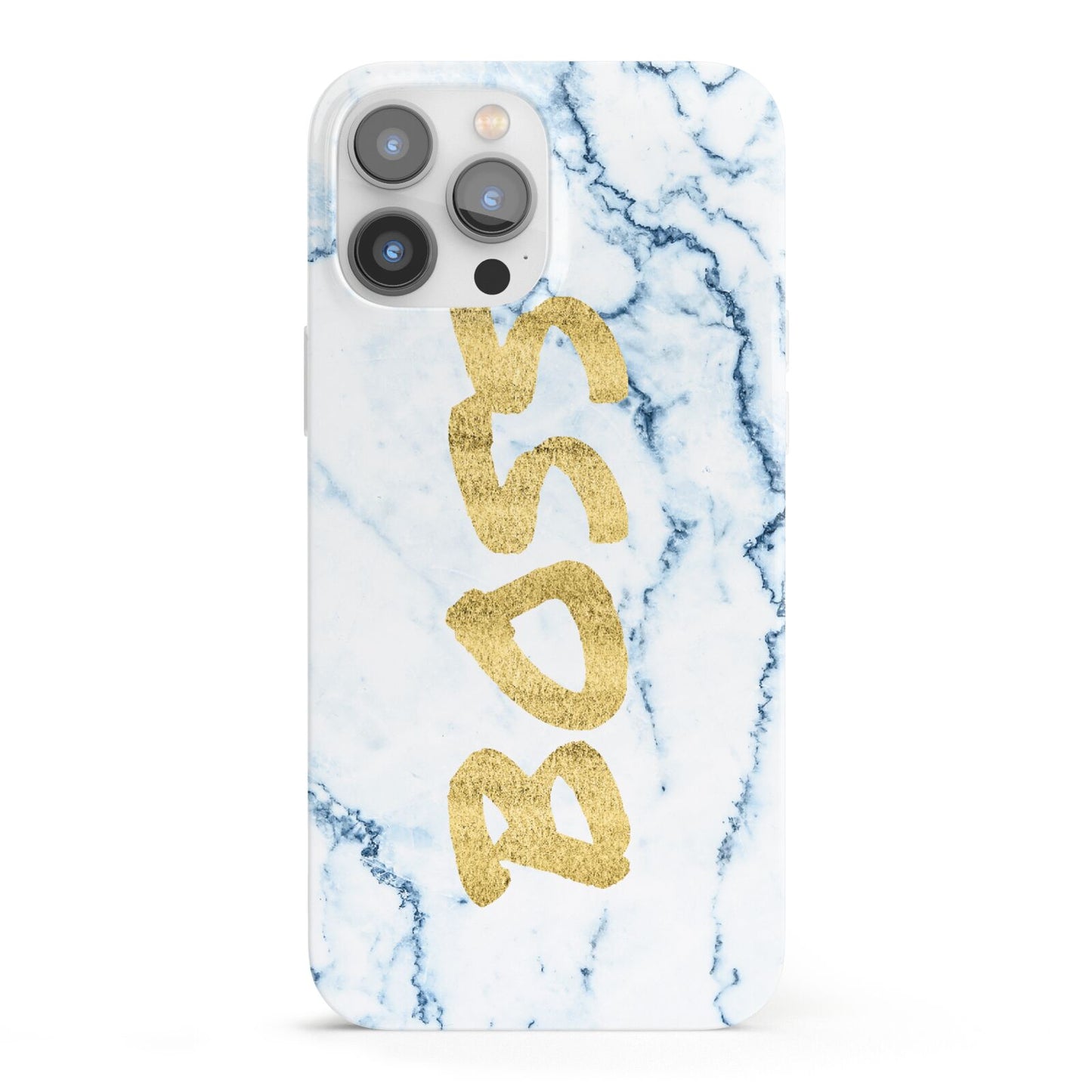 Boss Gold Blue Marble Effect iPhone 13 Pro Max Full Wrap 3D Snap Case