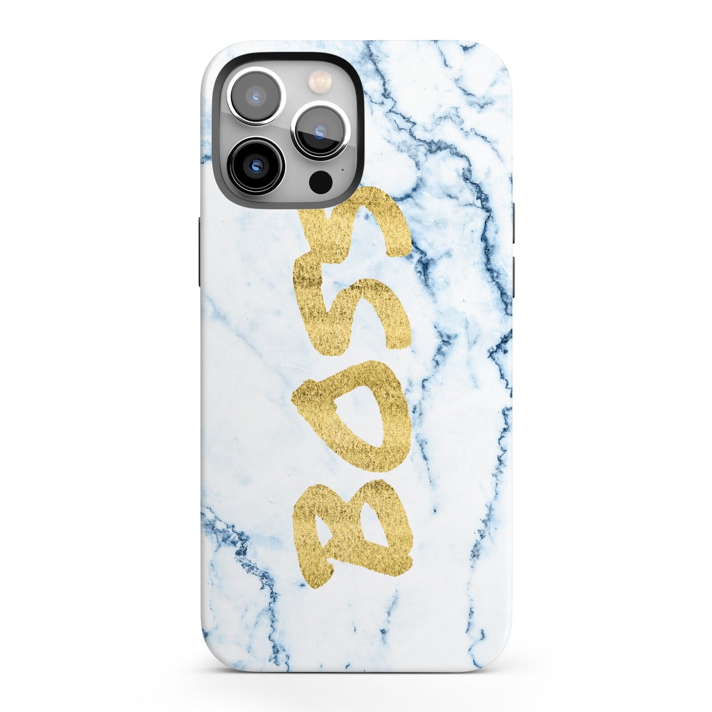 Boss Gold Blue Marble Effect iPhone 13 Pro Max Full Wrap 3D Tough Case