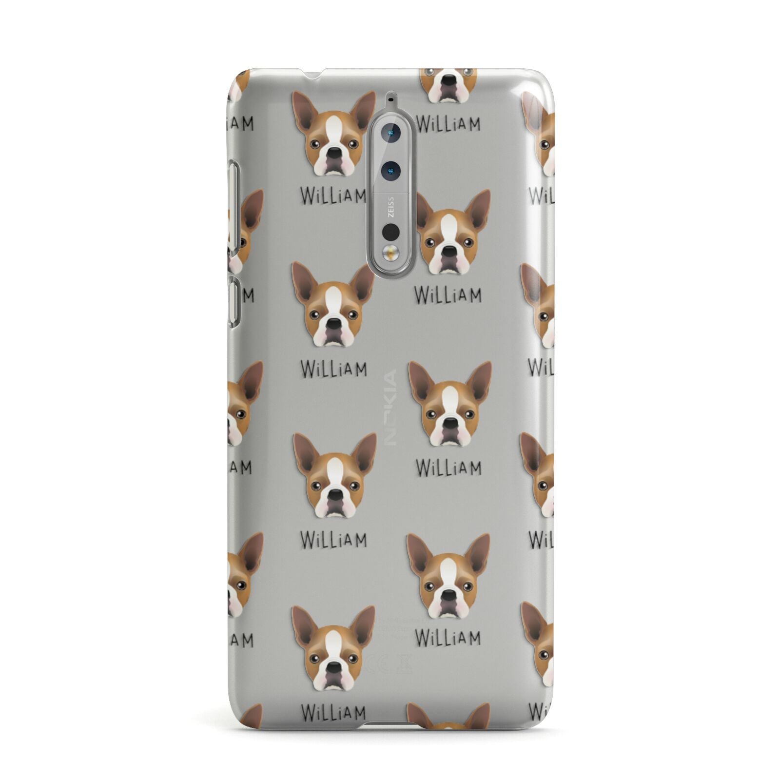 Boston Terrier Icon with Name Nokia Case