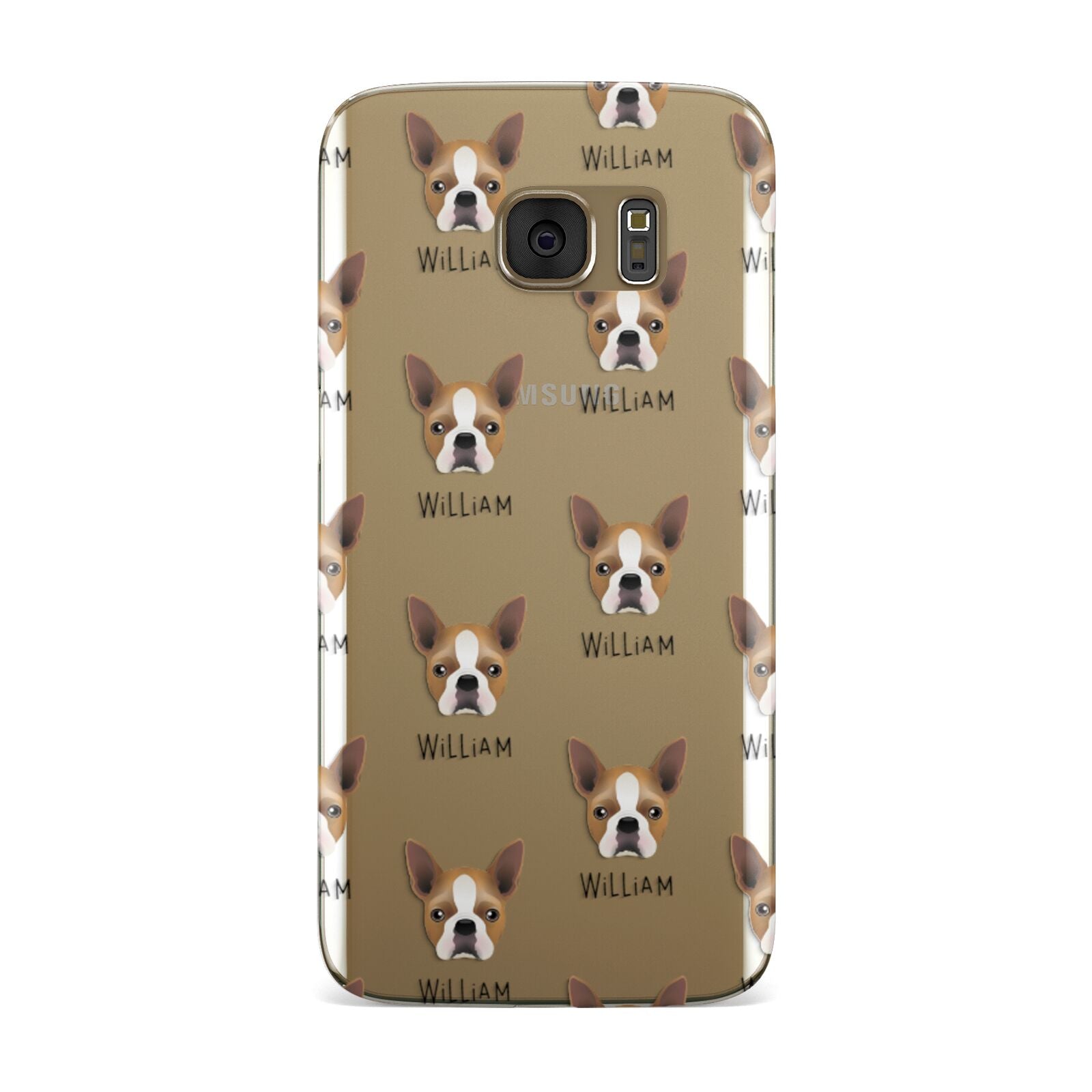 Boston Terrier Icon with Name Samsung Galaxy Case