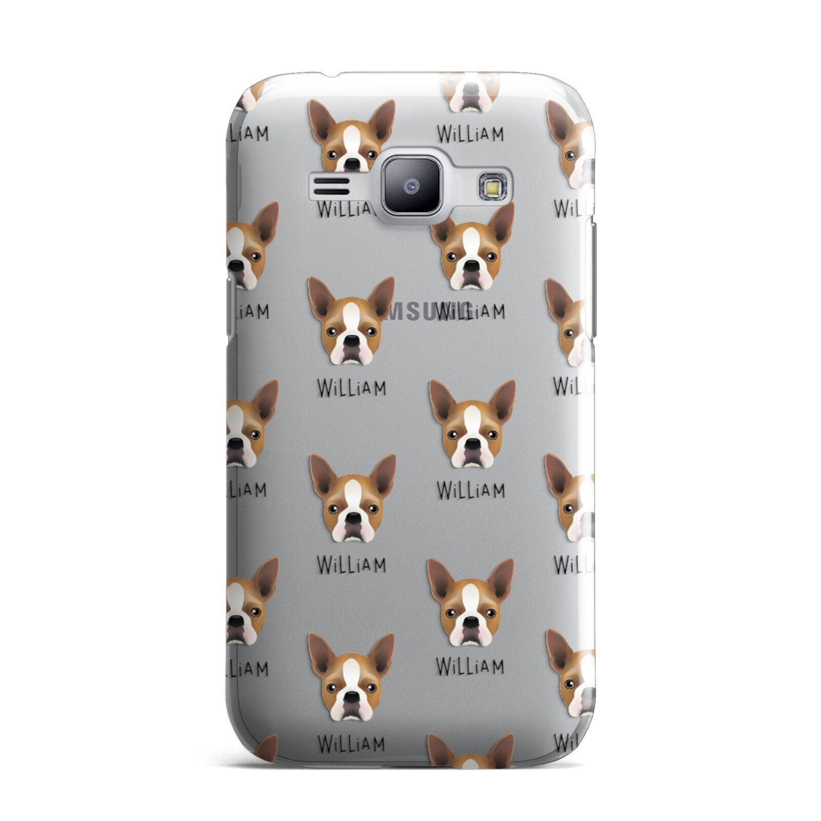 Boston Terrier Icon with Name Samsung Galaxy J1 2015 Case