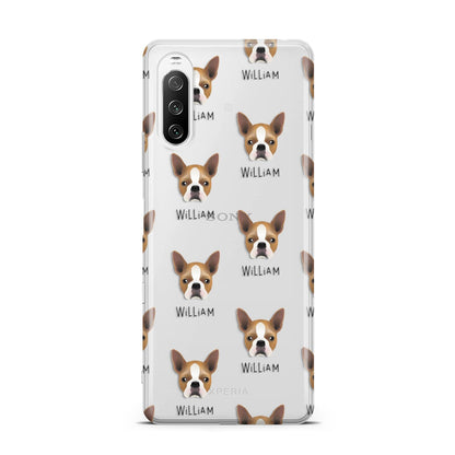 Boston Terrier Icon with Name Sony Xperia 10 III Case