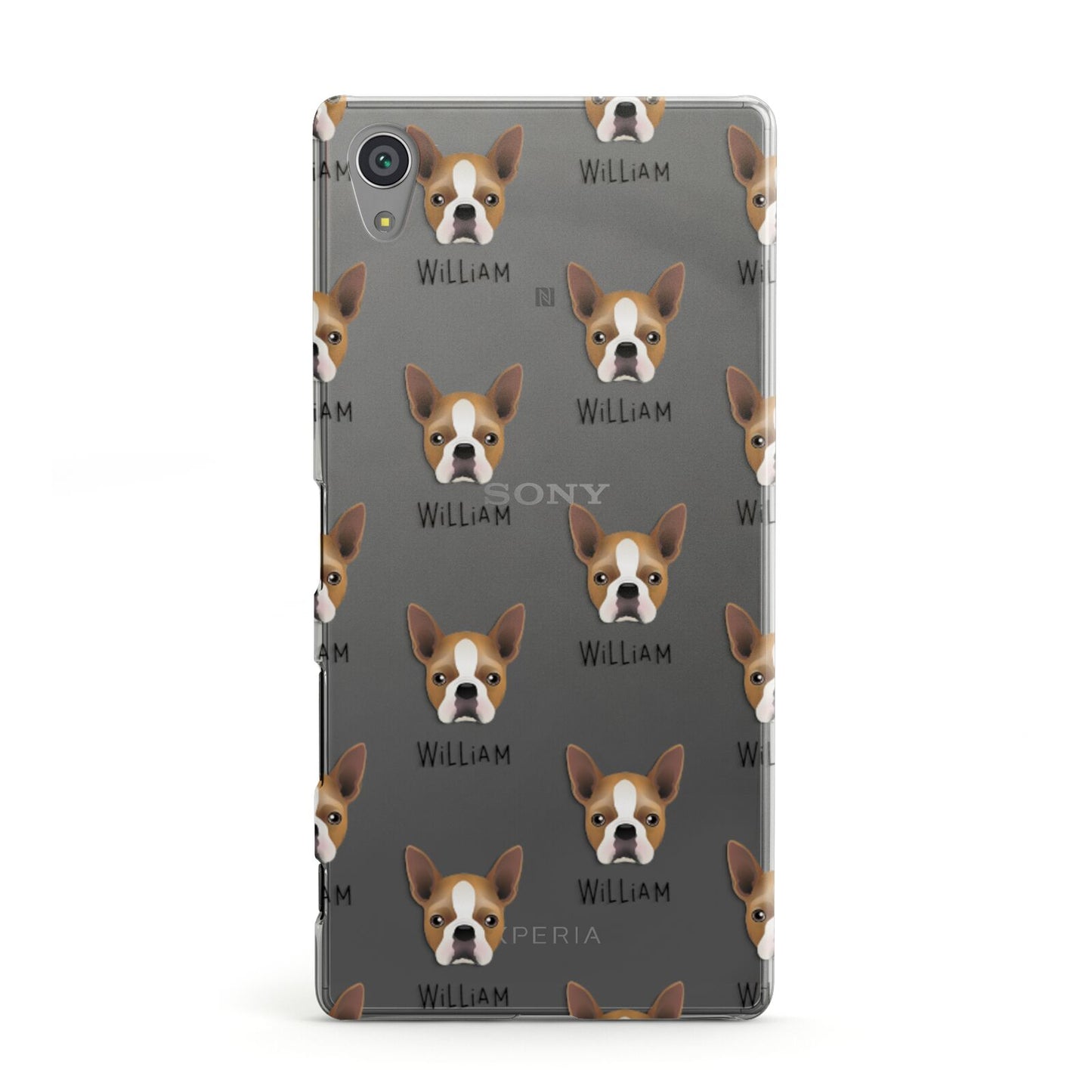 Boston Terrier Icon with Name Sony Xperia Case