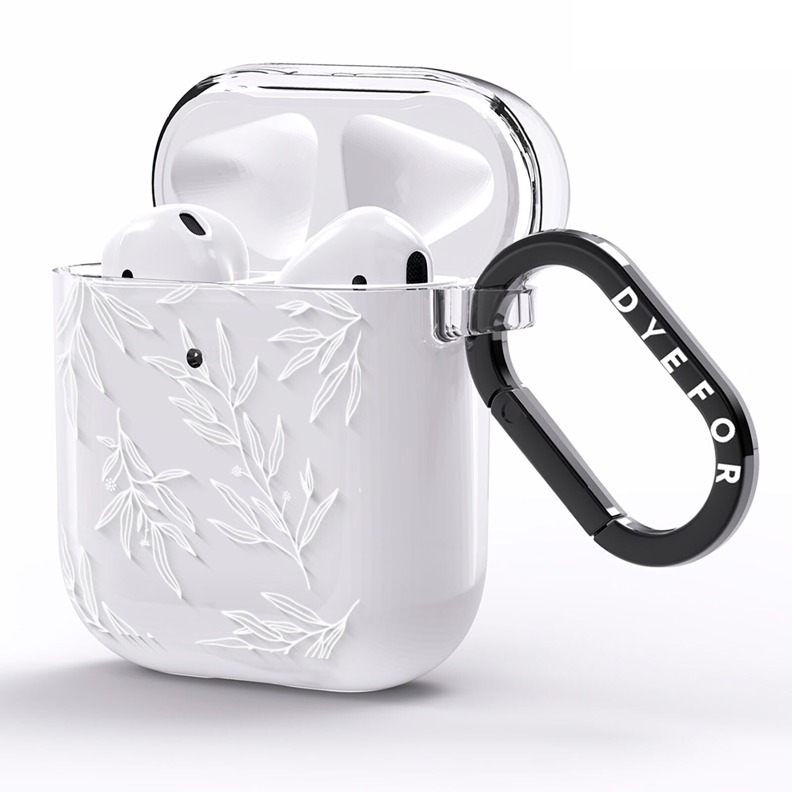 Botanical Leaf AirPods Clear Case Side Image