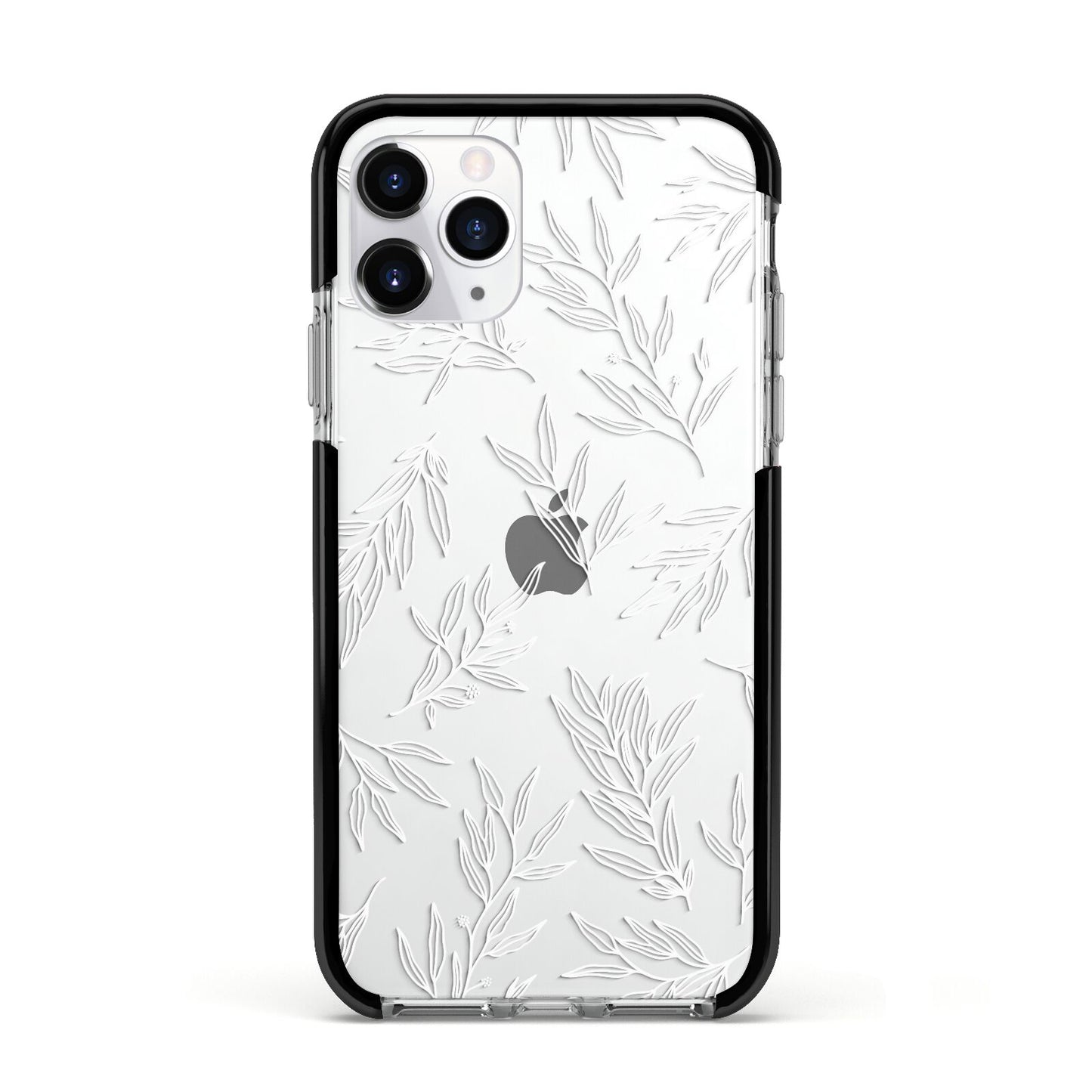 Botanical Leaf Apple iPhone 11 Pro in Silver with Black Impact Case