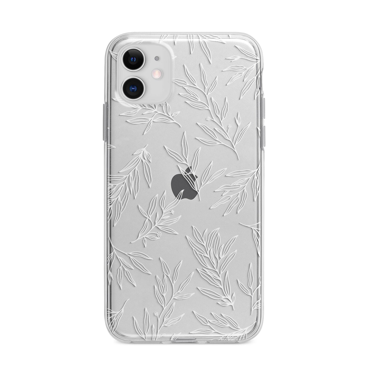 Botanical Leaf Apple iPhone 11 in White with Bumper Case