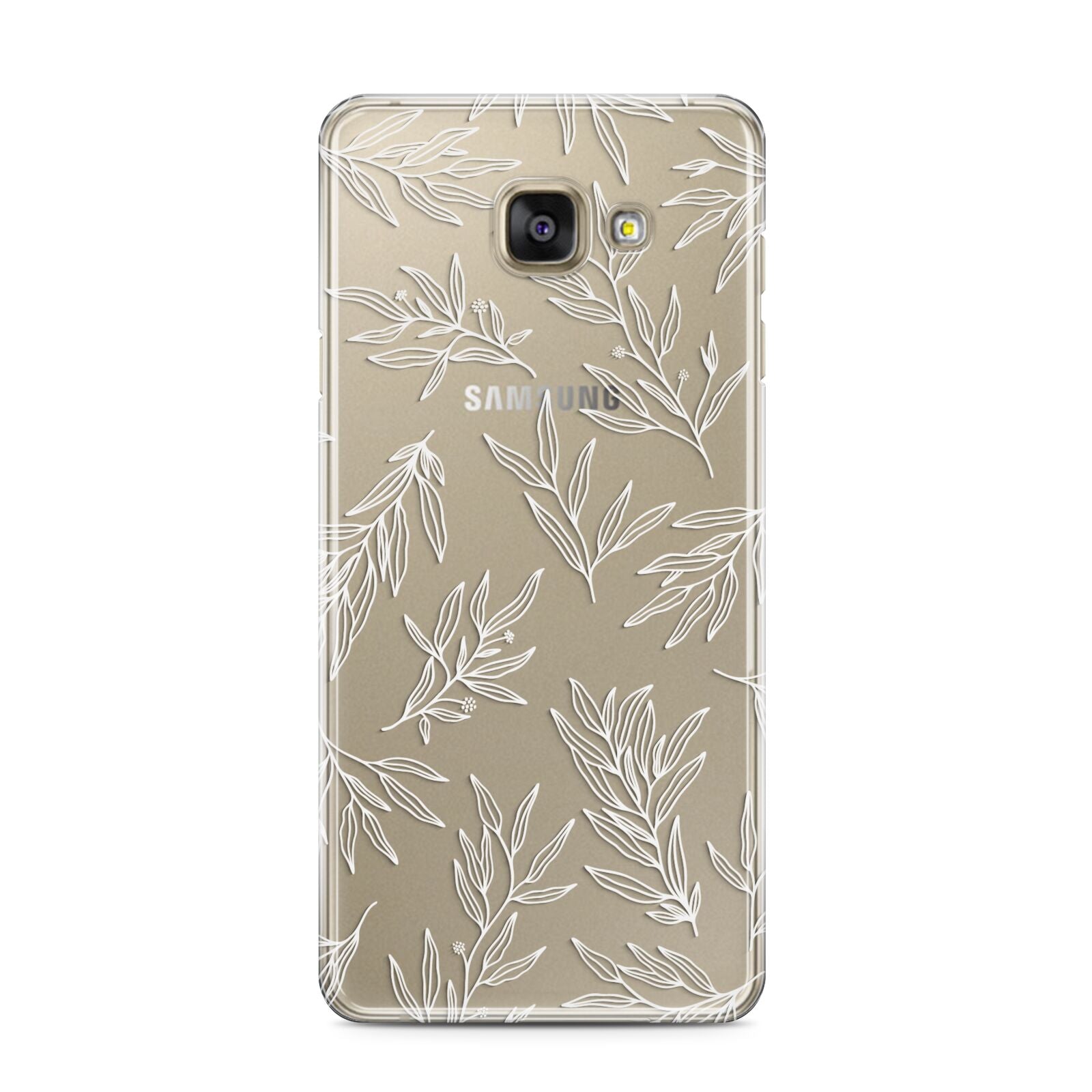 Botanical Leaf Samsung Galaxy A3 2016 Case on gold phone