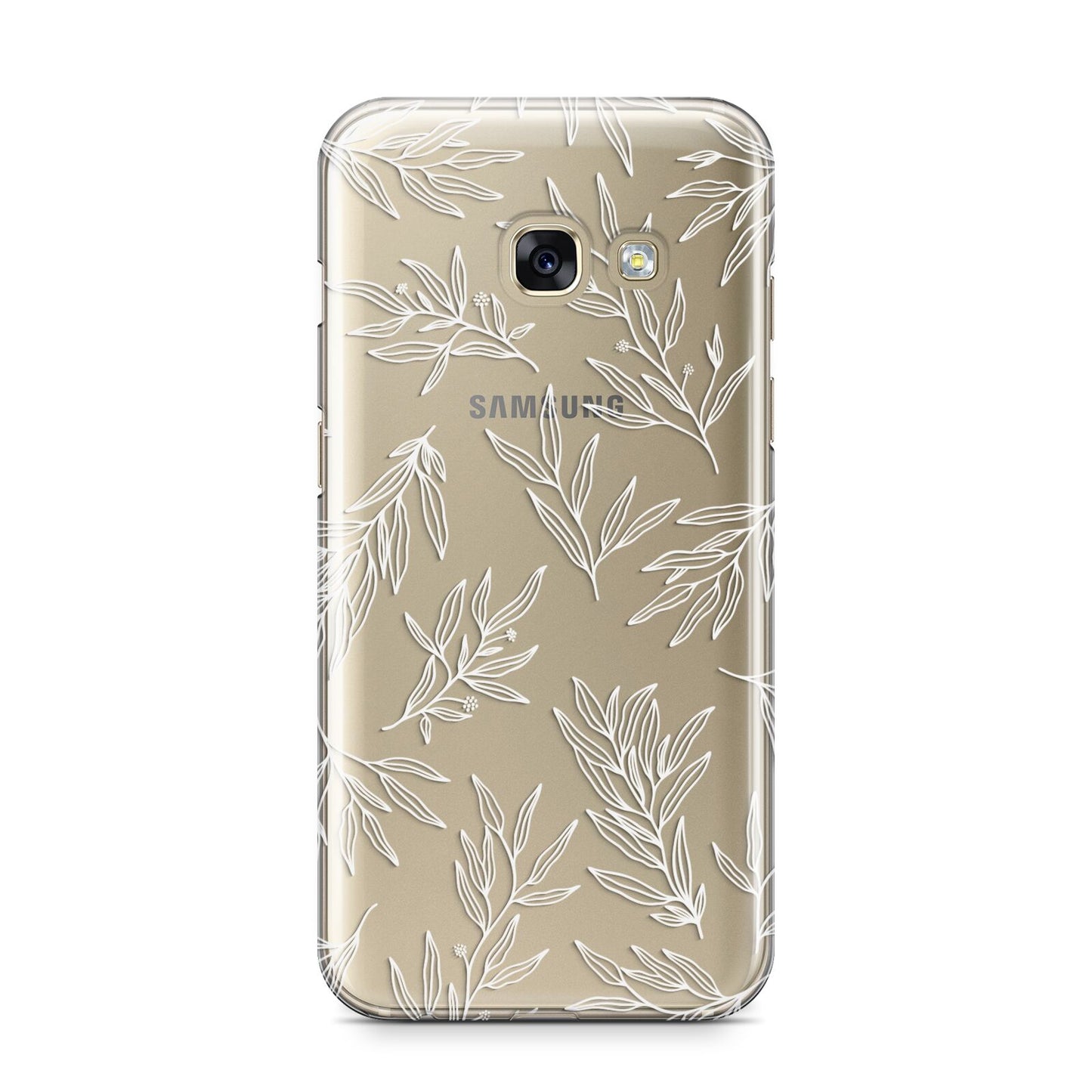 Botanical Leaf Samsung Galaxy A3 2017 Case on gold phone