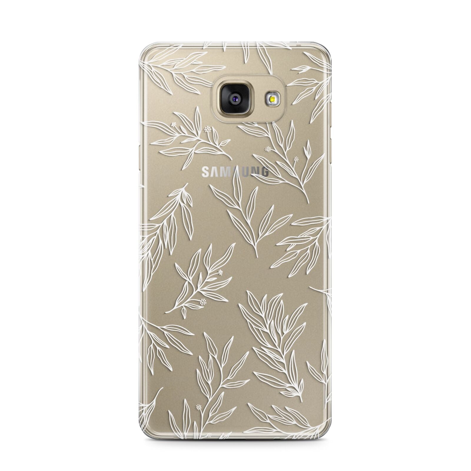 Botanical Leaf Samsung Galaxy A7 2016 Case on gold phone