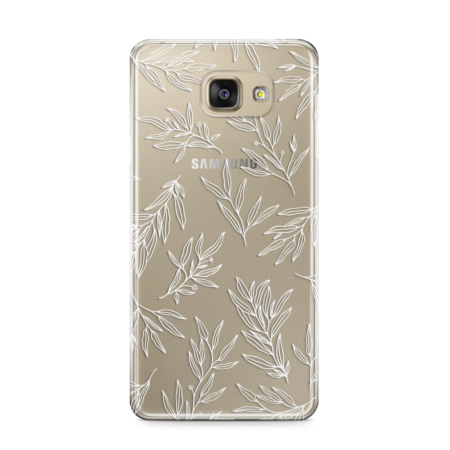 Botanical Leaf Samsung Galaxy A9 2016 Case on gold phone