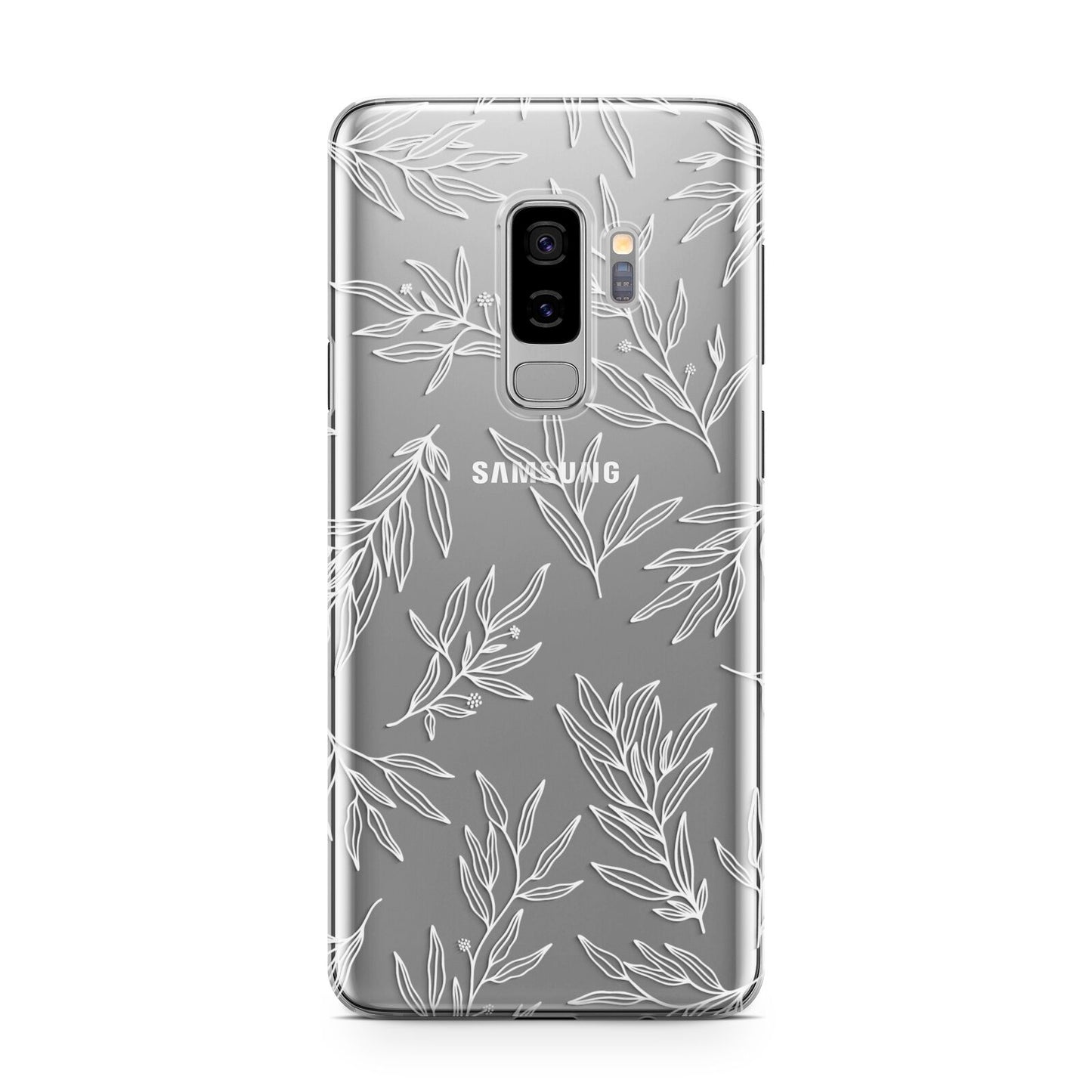 Botanical Leaf Samsung Galaxy S9 Plus Case on Silver phone