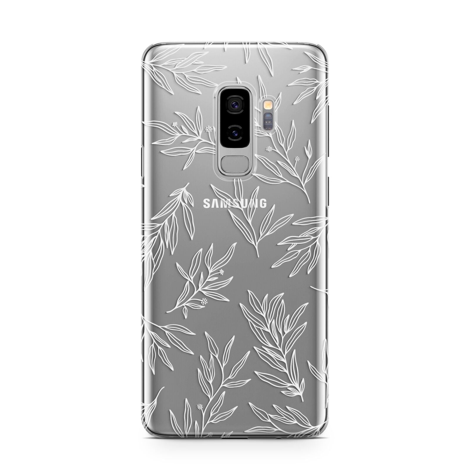 Botanical Leaf Samsung Galaxy S9 Plus Case on Silver phone